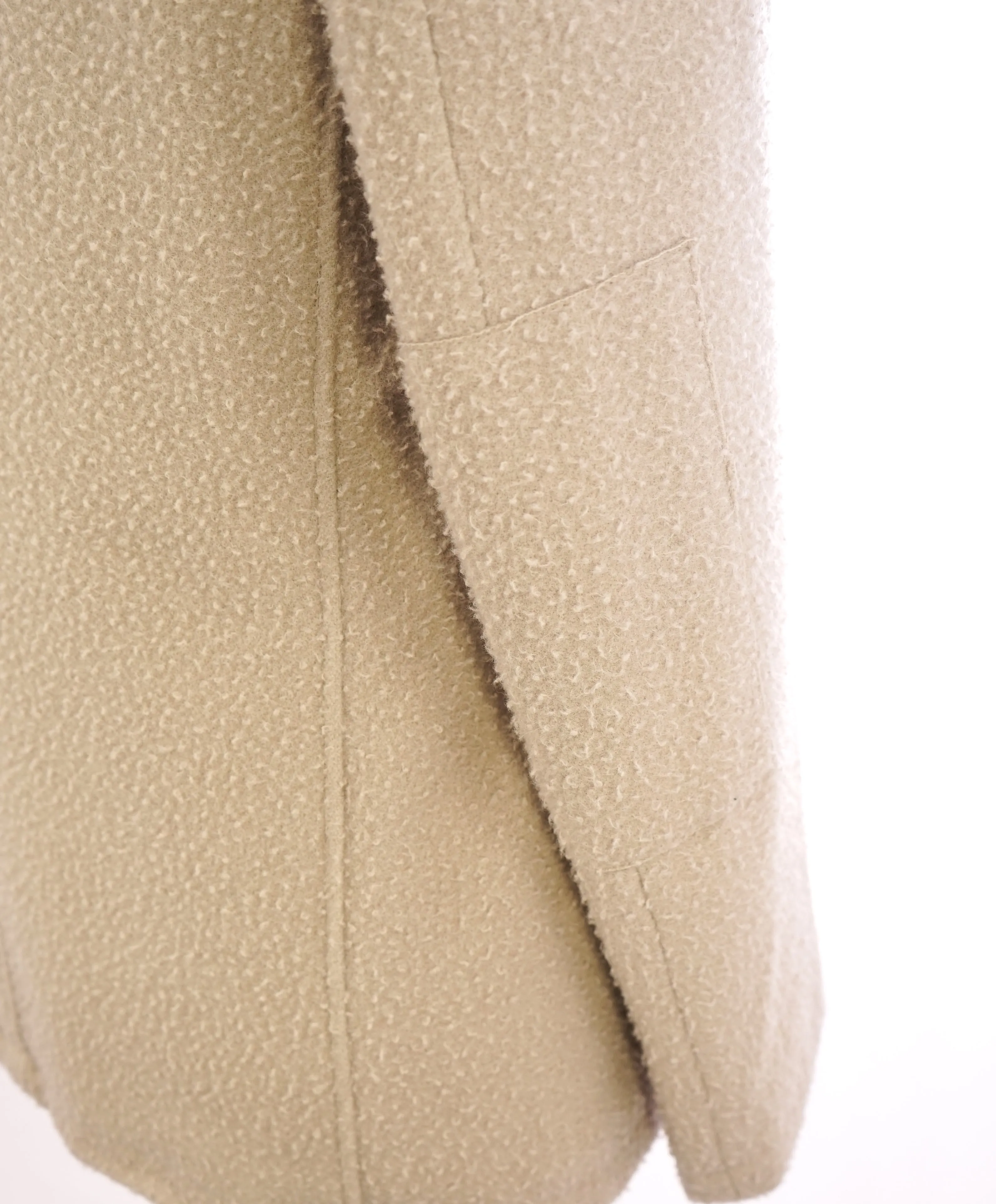 ELEVENTY - Cream Textured Wool Military Coat W Quilted Lining - 40US