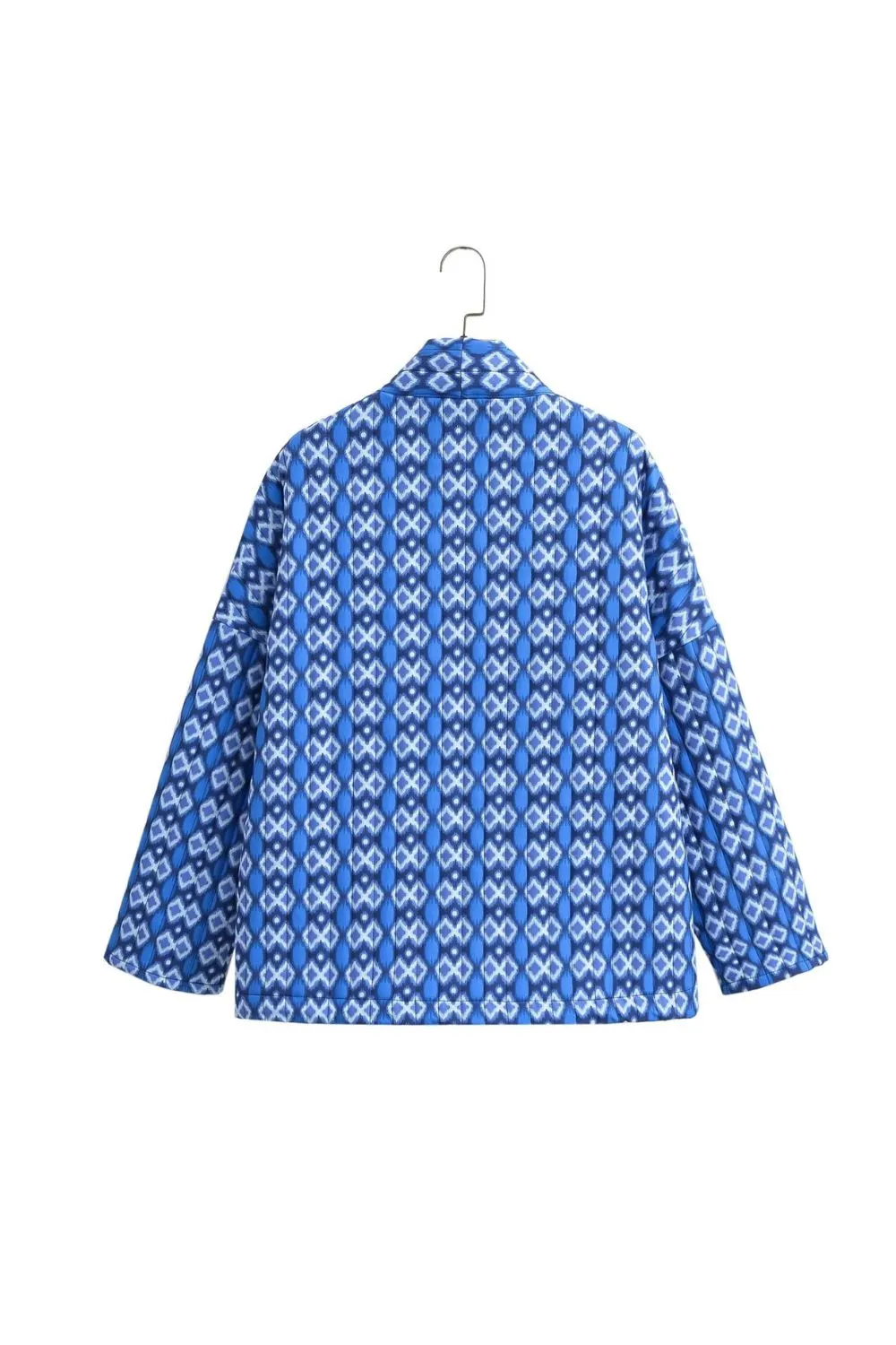 'Elizabeth' Printed Quilted Jacket Open Coat