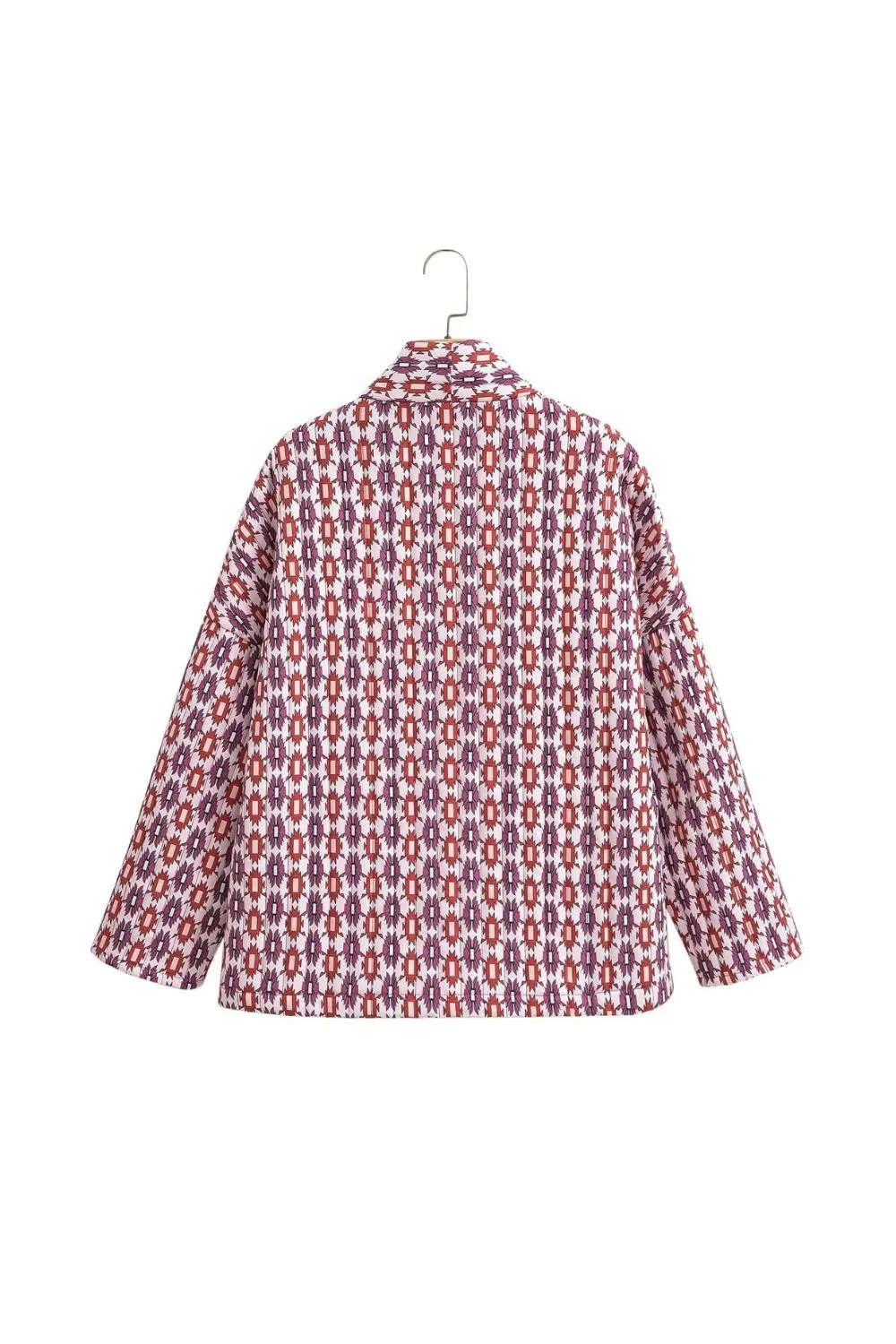 'Elizabeth' Printed Quilted Jacket Open Coat