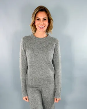 Ellie Cozy Grey Crew Neck Sweater