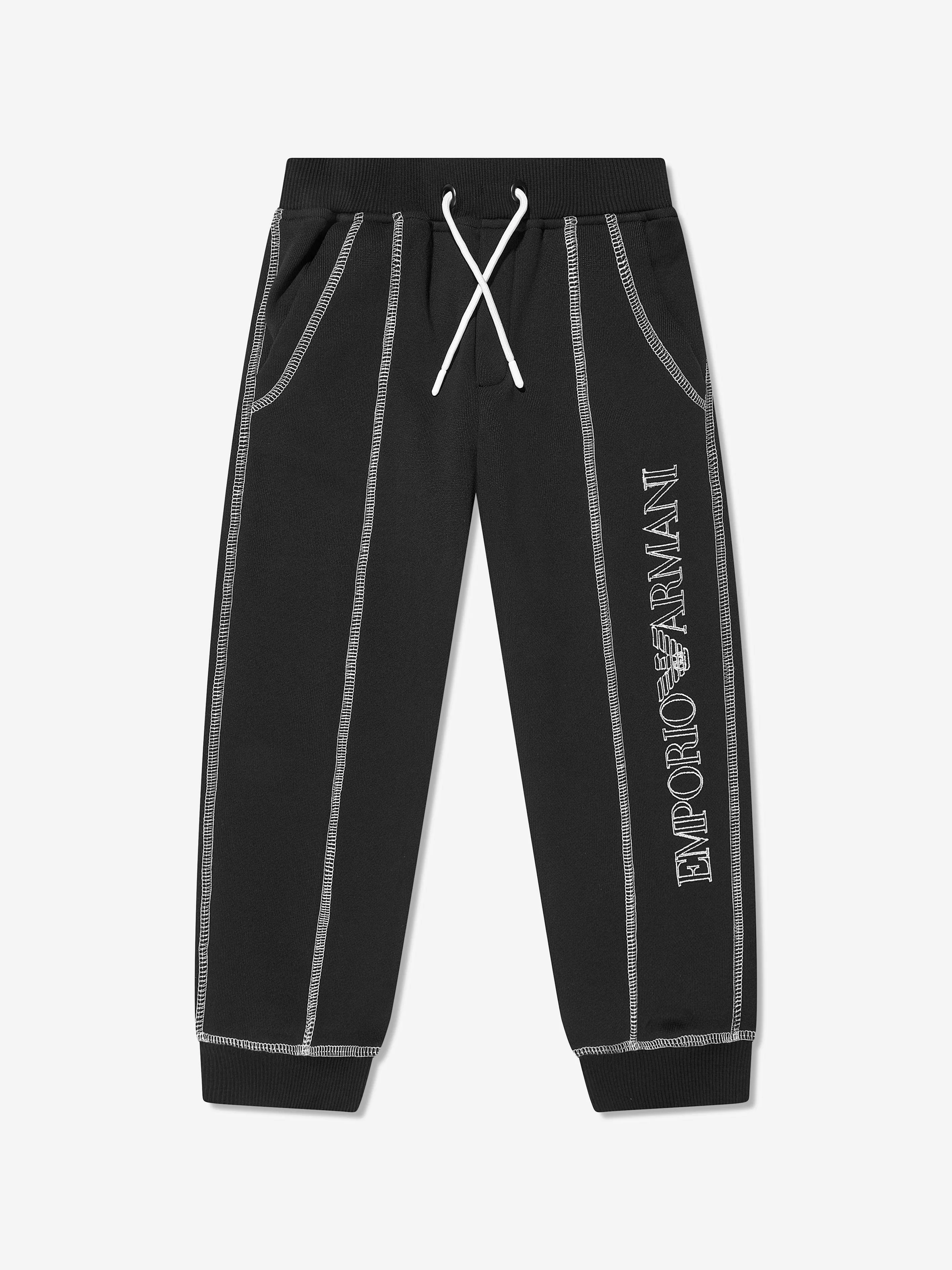 Emporio Armani Boys Logo Joggers in Black