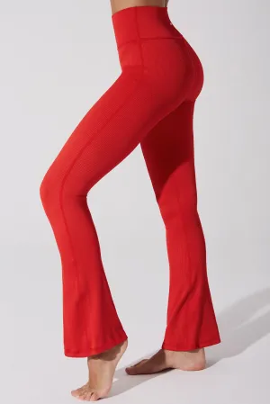 Evana Flare Ribbed Legging - Savvy Red