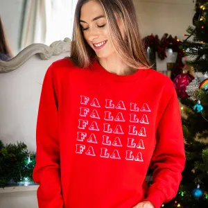 Fa La La Neon Print Christmas Sweatshirt