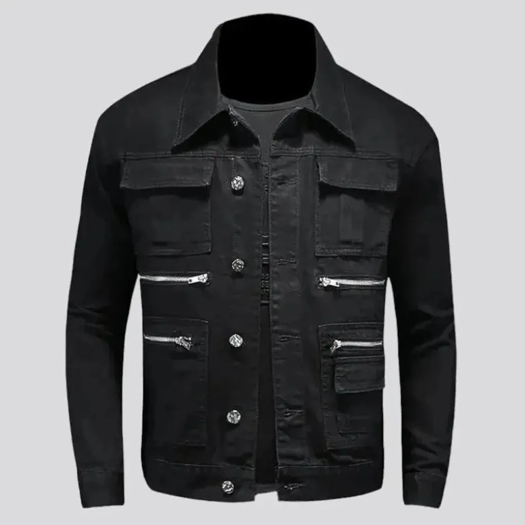 Fashion black men's jean jacket