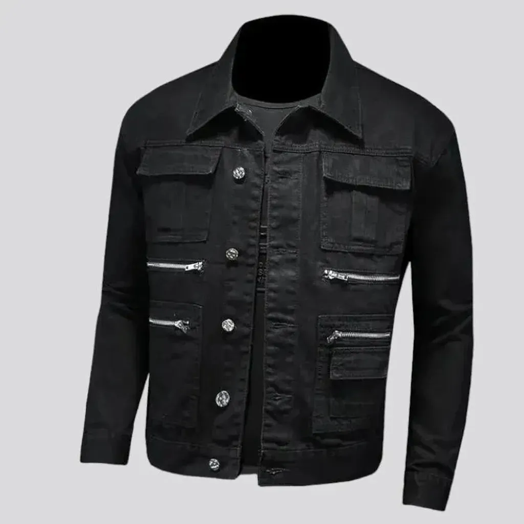 Fashion black men's jean jacket