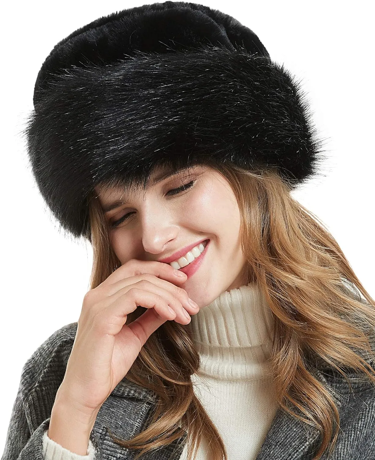 Fluffy Faux Fur Winter Style Leopard Printed Bucket Hat