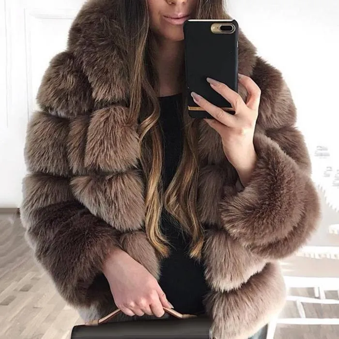 Fur fox fur hooded women's coat