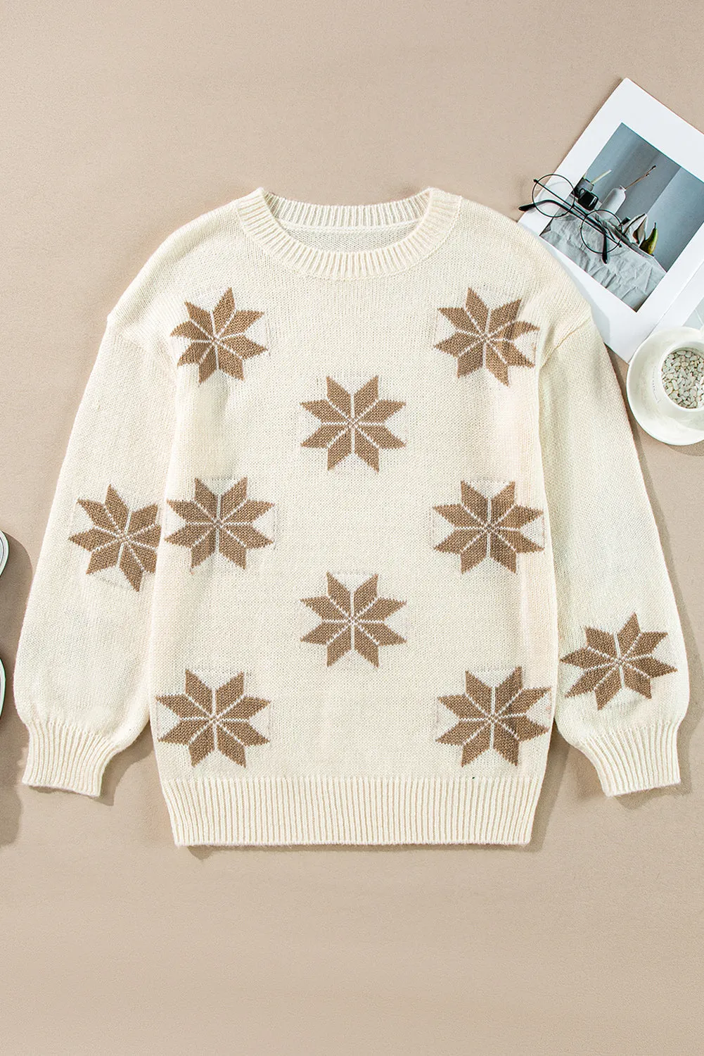 Geometric Snowflake Christmas Sweater