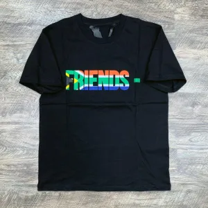 Giftngon - Vlone Style Friends SOUTH AFRICA Flag Black T-shirt