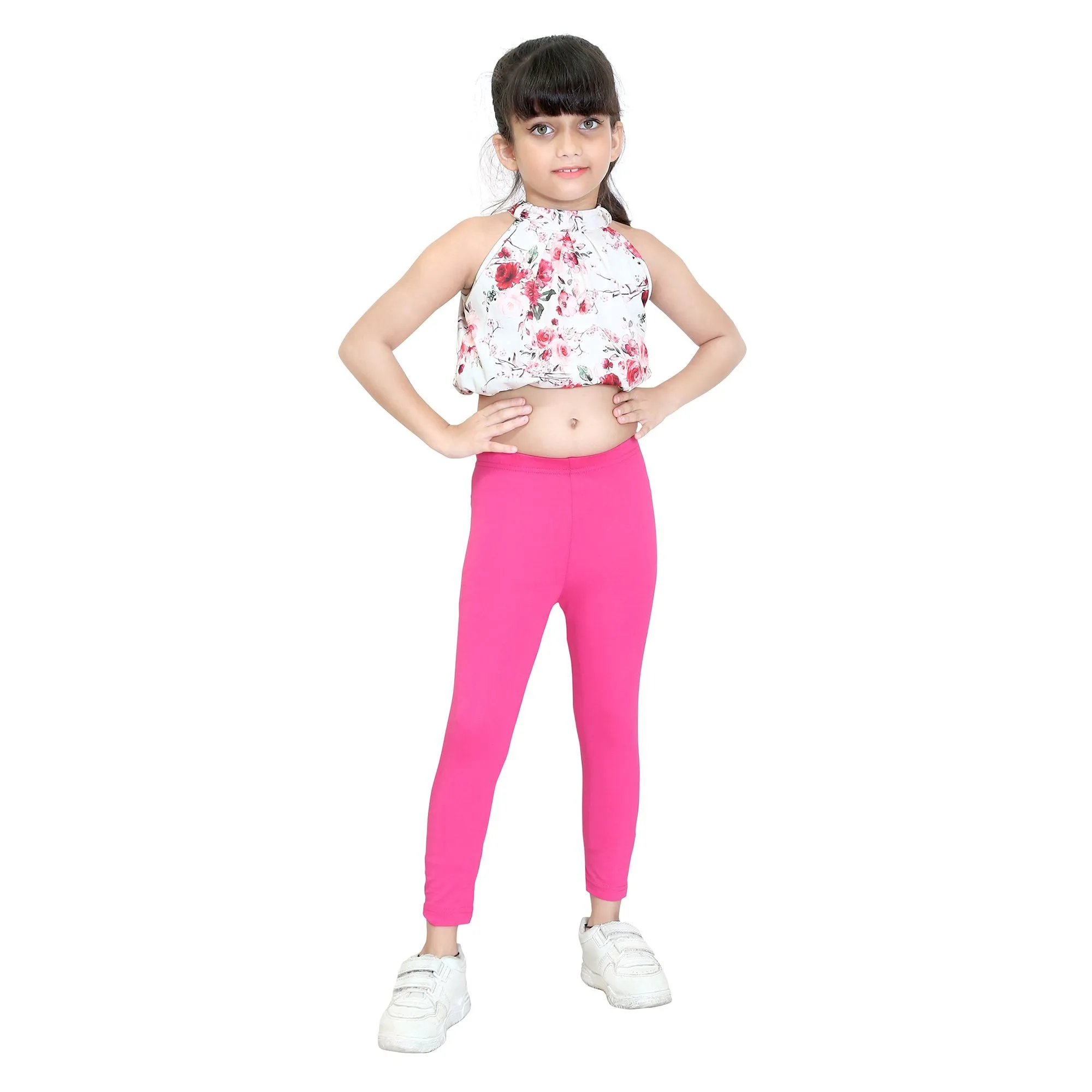 Girls Fuchsia Ankle Length Legging