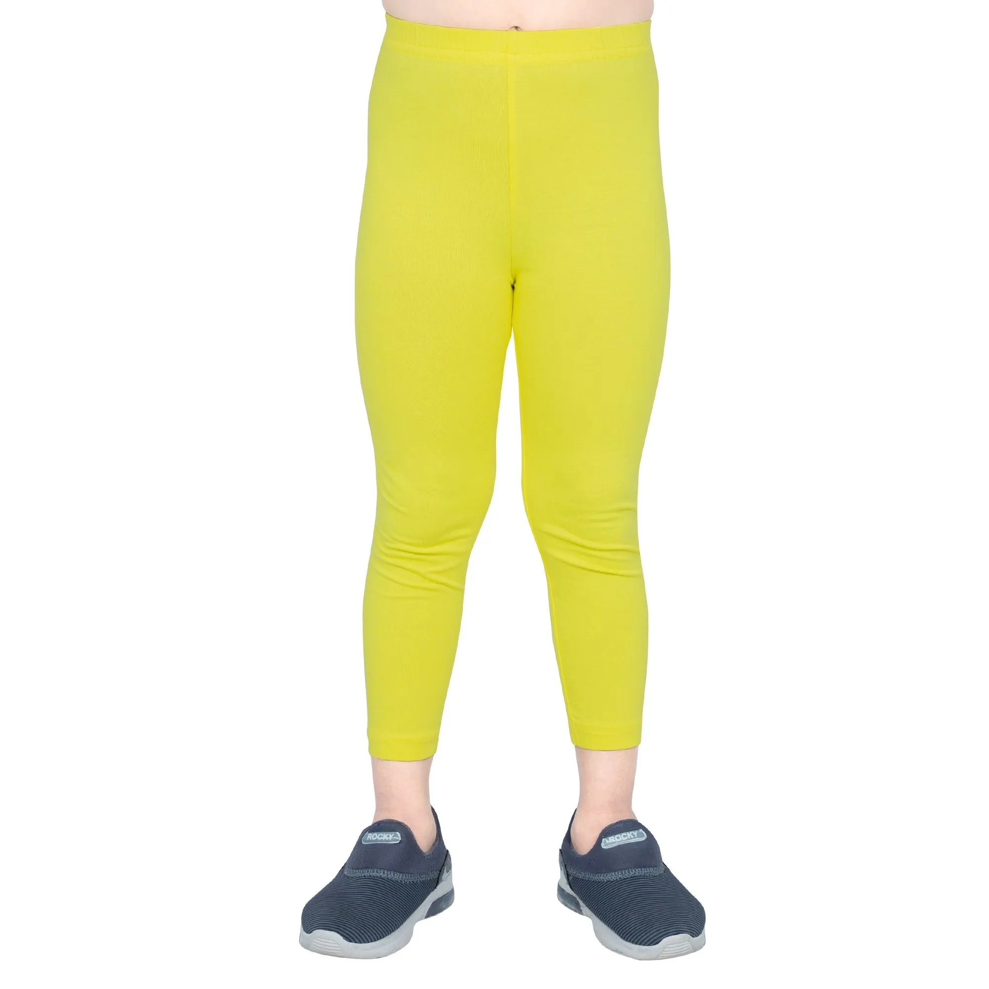 Girls Pop Yellow Ankle Length Legging