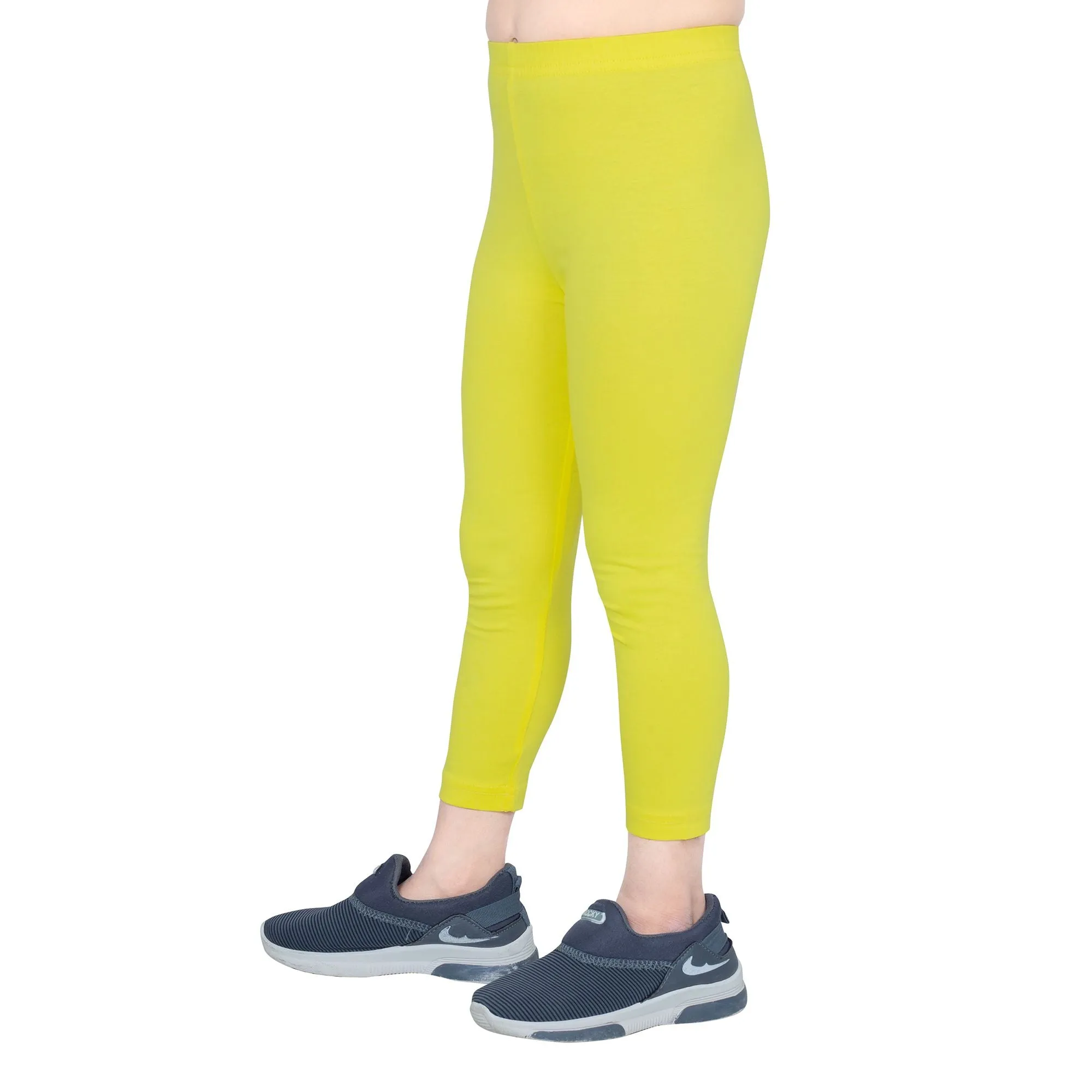 Girls Pop Yellow Ankle Length Legging