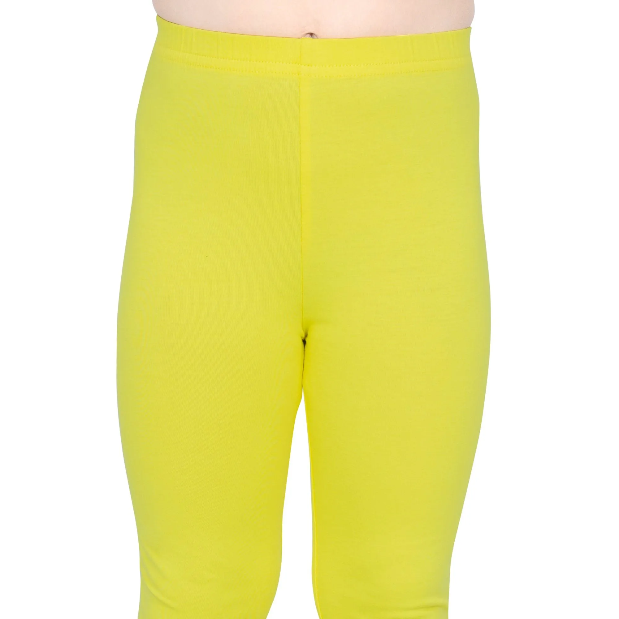 Girls Pop Yellow Ankle Length Legging