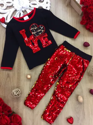 Glamorous Love Sequin Legging Set