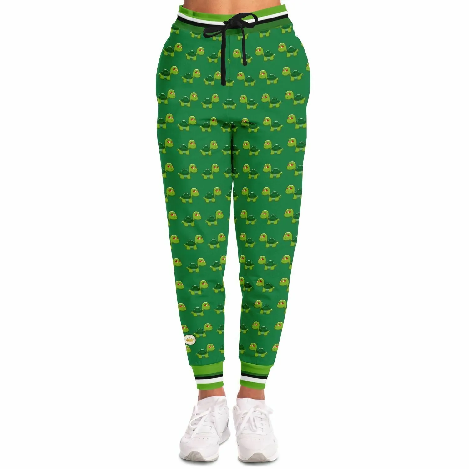 Green Acres Turtle Cluster in Green Eco-Poly Unisex Joggers