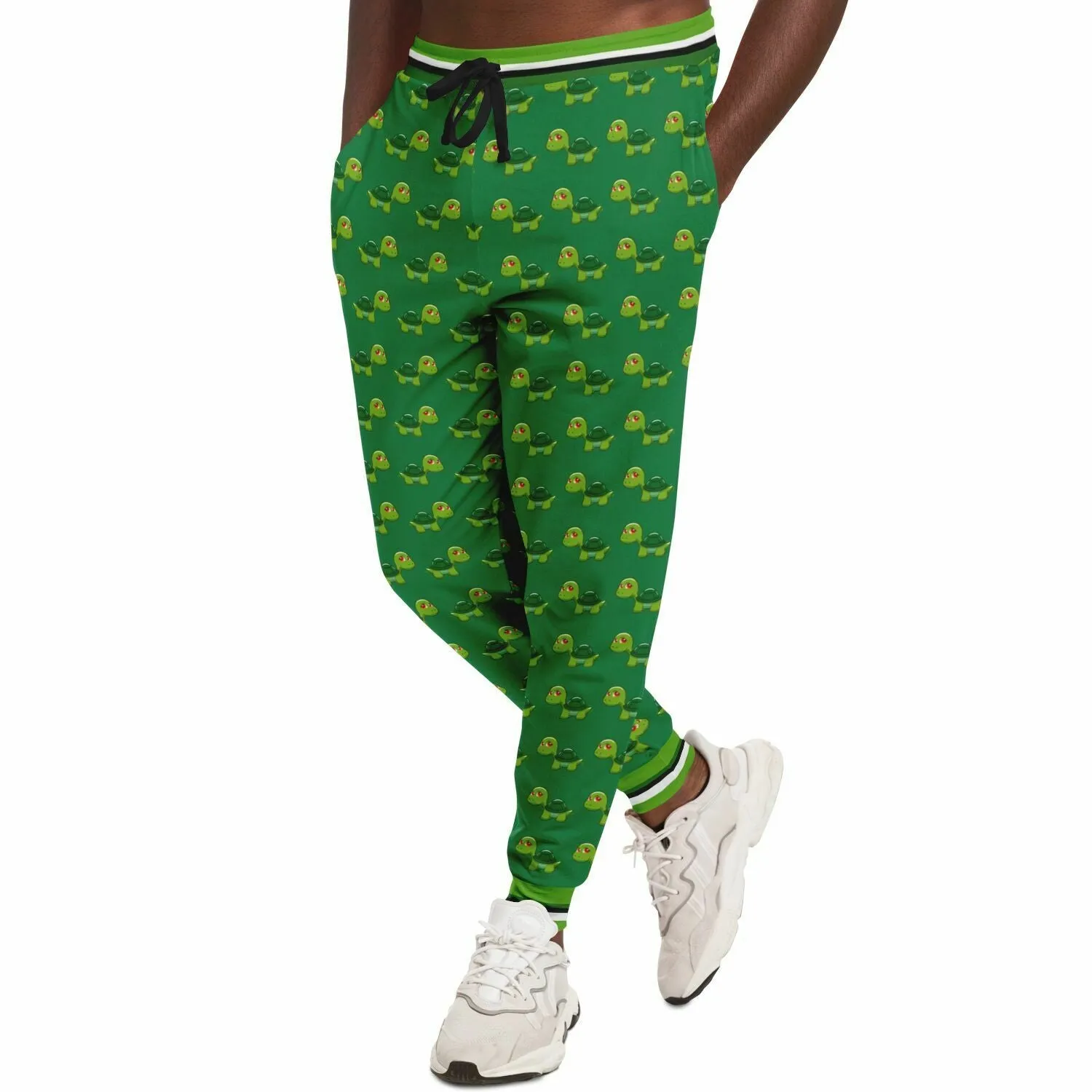 Green Acres Turtle Cluster in Green Eco-Poly Unisex Joggers