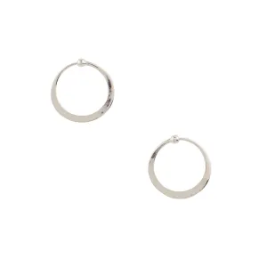 Hammered Hoops in Silver - 3/4"