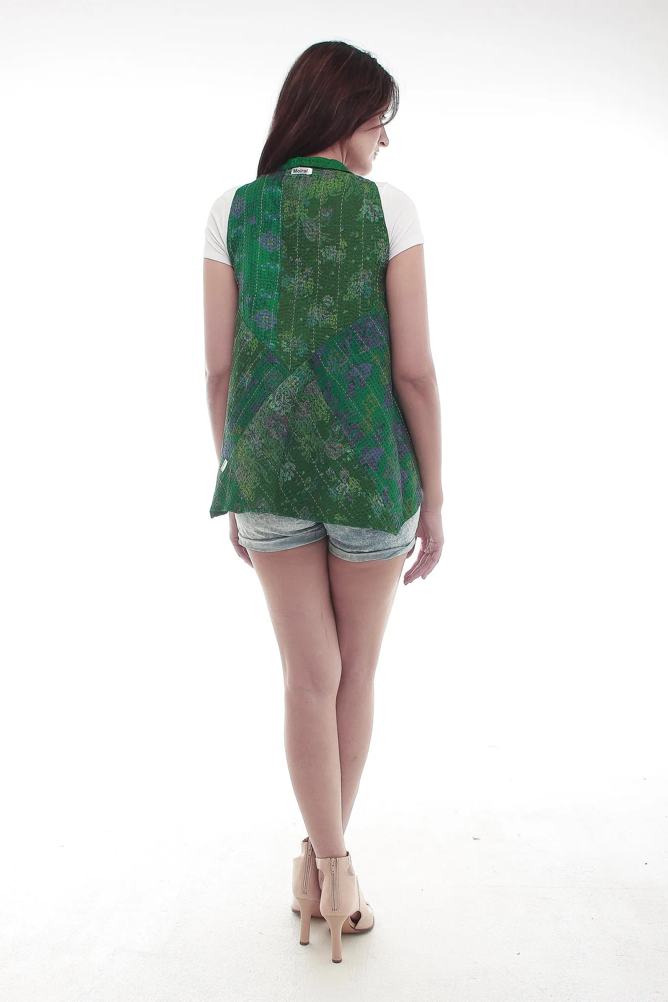 Hand Woven Silk Vest (Green))