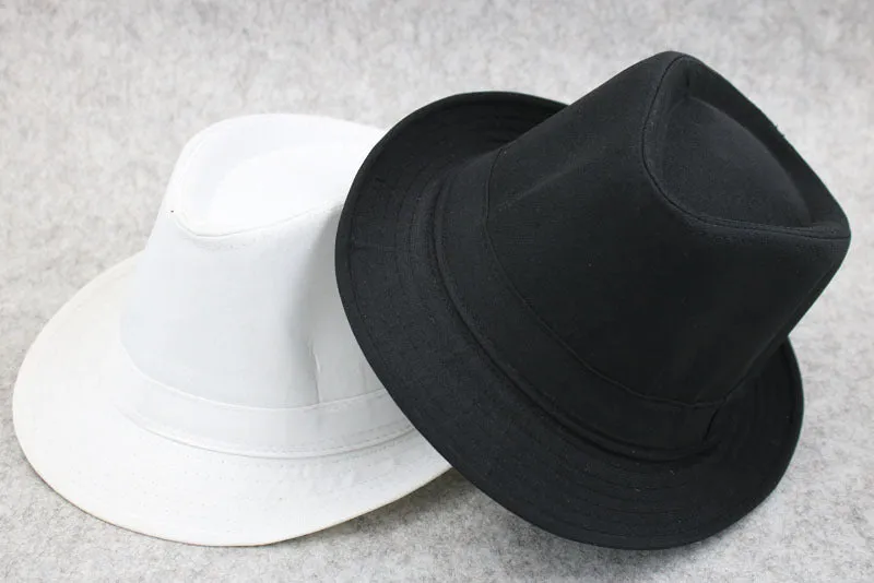 Hipster Men's Versatile Retro British White Fedora Hat