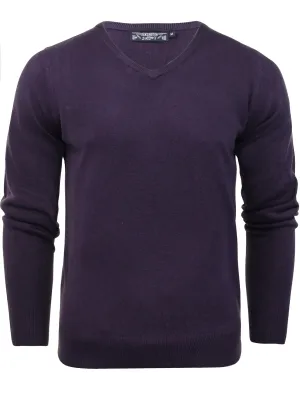 Hubert V Neck Jumper in Sweet Grape - Kensington Eastside