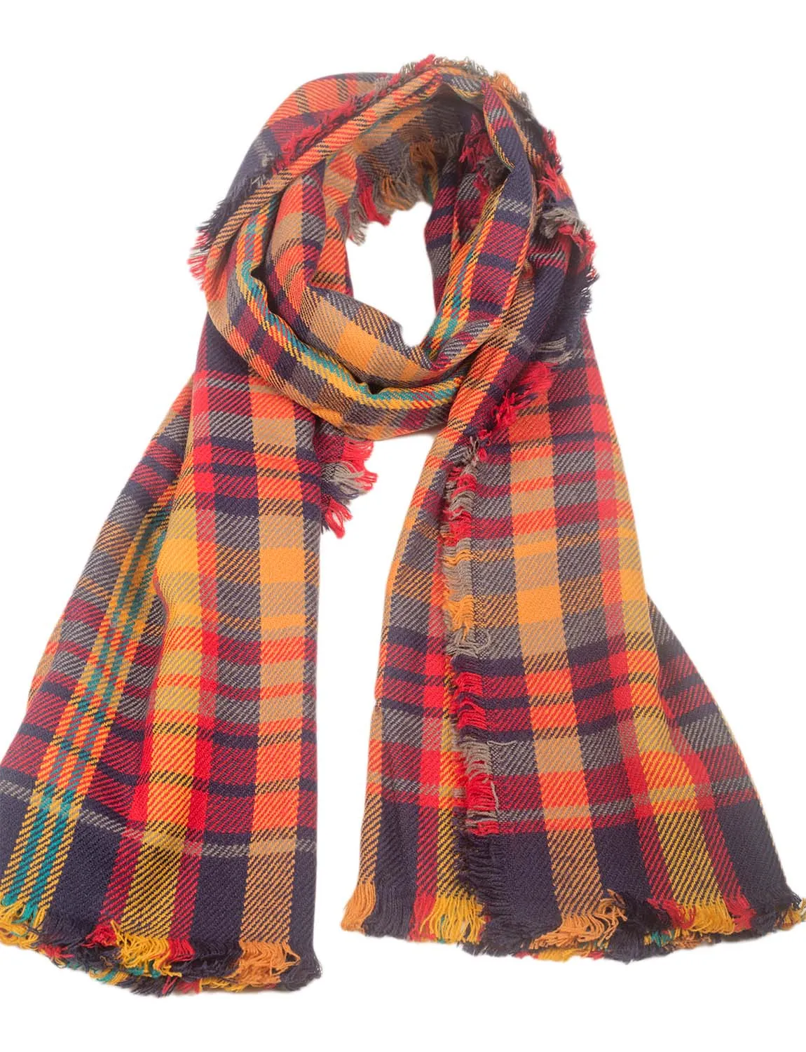 iB-iP Women's Warm Plaid Cute Long Female Large Tartan Wraps Scarf