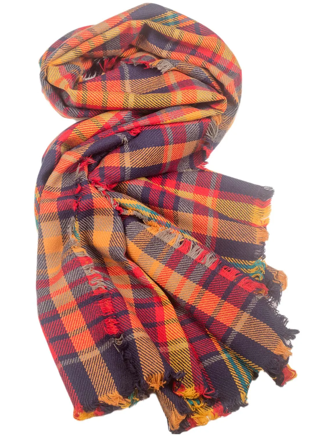 iB-iP Women's Warm Plaid Cute Long Female Large Tartan Wraps Scarf