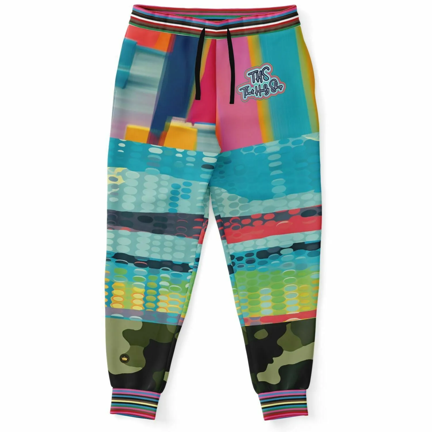 Jamaica Lies in Paradise Pastel Camo Patchwork Eco-Poly Unisex Joggers