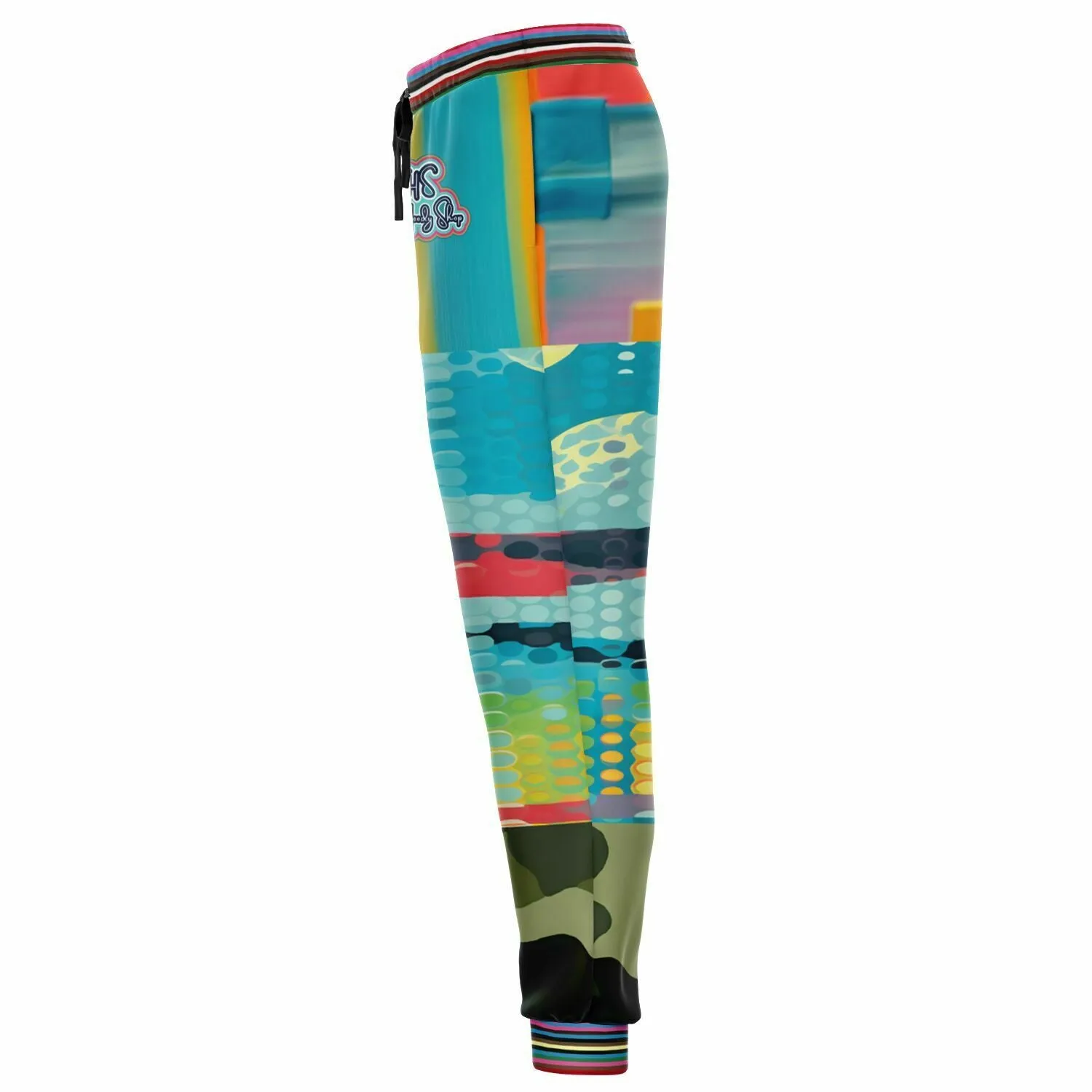 Jamaica Lies in Paradise Pastel Camo Patchwork Eco-Poly Unisex Joggers