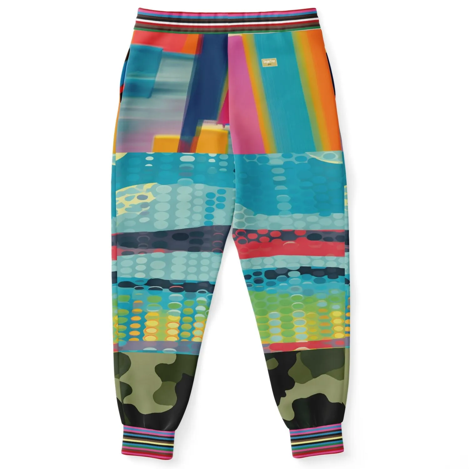 Jamaica Lies in Paradise Pastel Camo Patchwork Eco-Poly Unisex Joggers