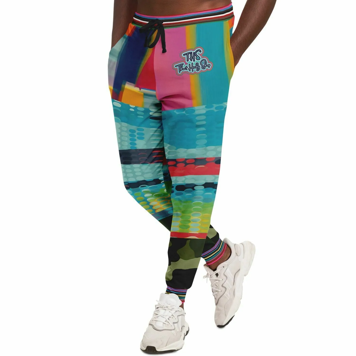 Jamaica Lies in Paradise Pastel Camo Patchwork Eco-Poly Unisex Joggers