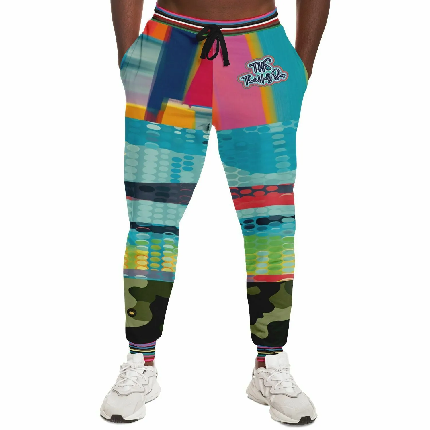 Jamaica Lies in Paradise Pastel Camo Patchwork Eco-Poly Unisex Joggers