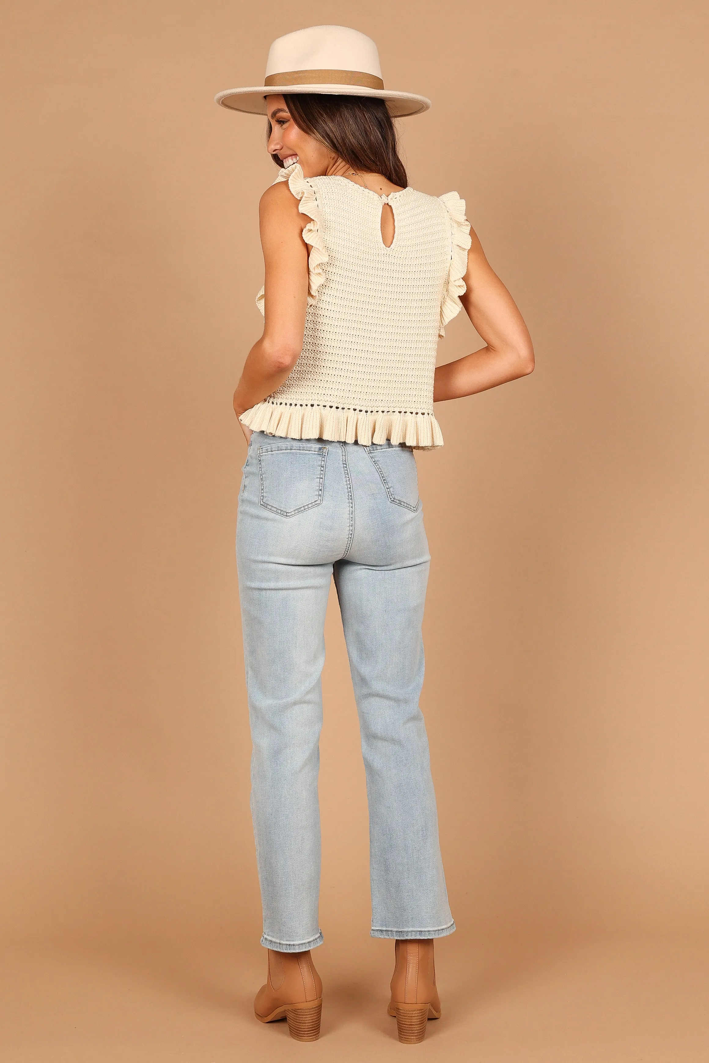 Katia Frill Knitted Top - Cream