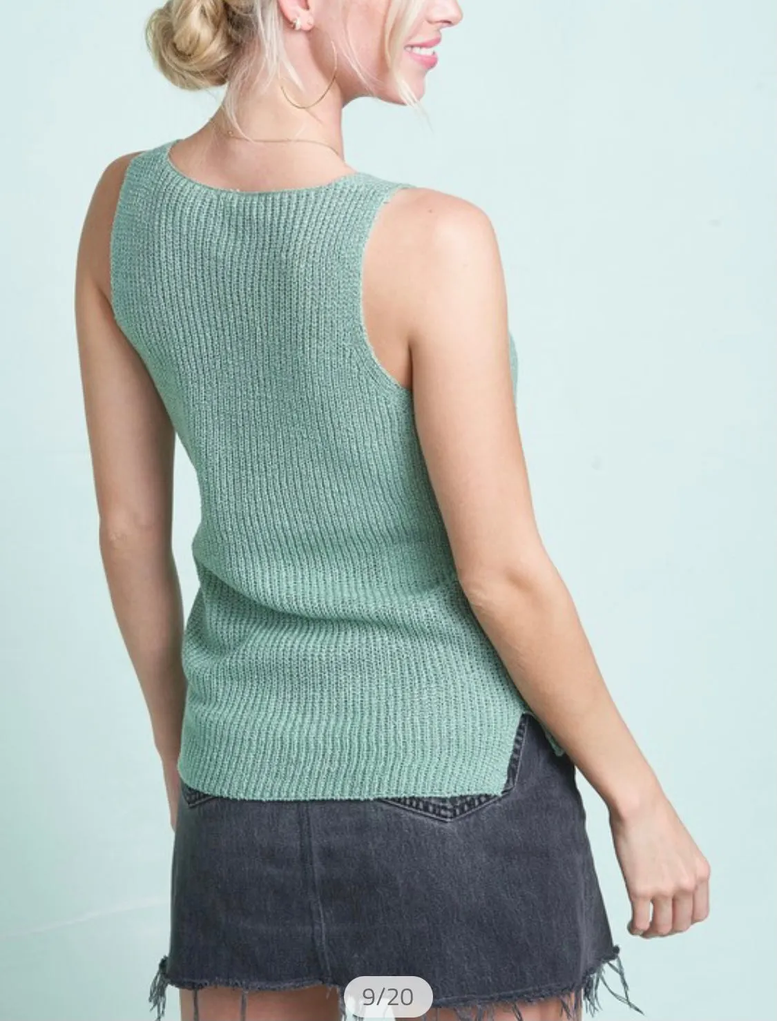 knitted Down Sweater Tank