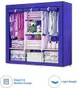 KriShyam® 6 2 Layer Kids Wardrobe Portable Fabric Collapsible Foldable for Kids Clothes Closet Wardrobe Storage Rack Organizer Cabinet Cupboard Almirah