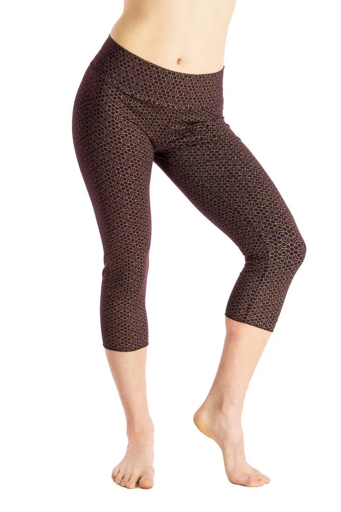 Malaya Yoga Tights- Honeycomb Flower Print