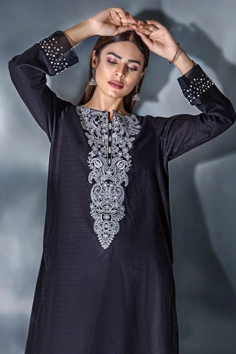 Malook - Lesoir - Black - Embroidered - 1 Piece