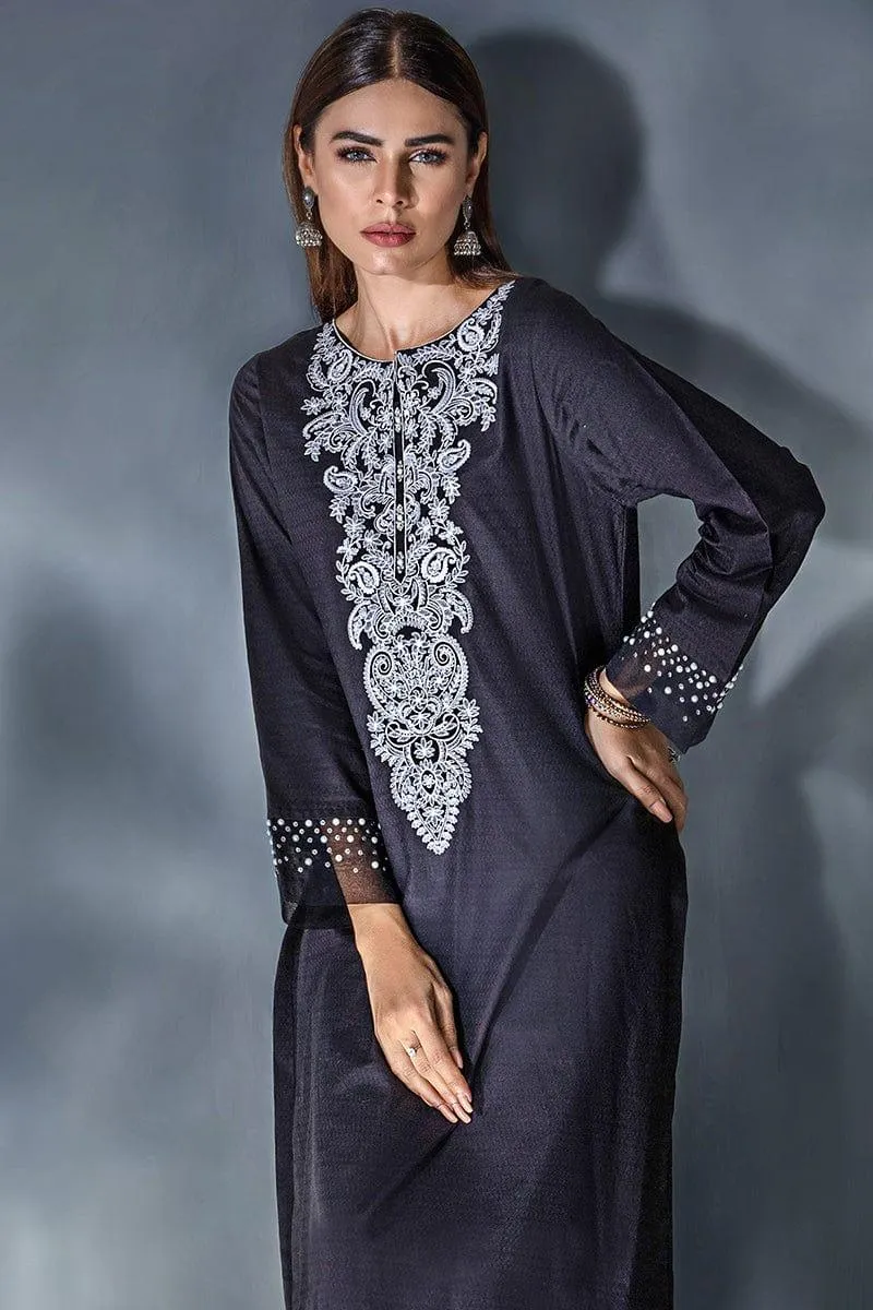 Malook - Lesoir - Black - Embroidered - 1 Piece