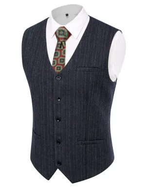 Men Handkerchief Hem Vest Coat V-Neck Single Breasted  Casual Waistcoat