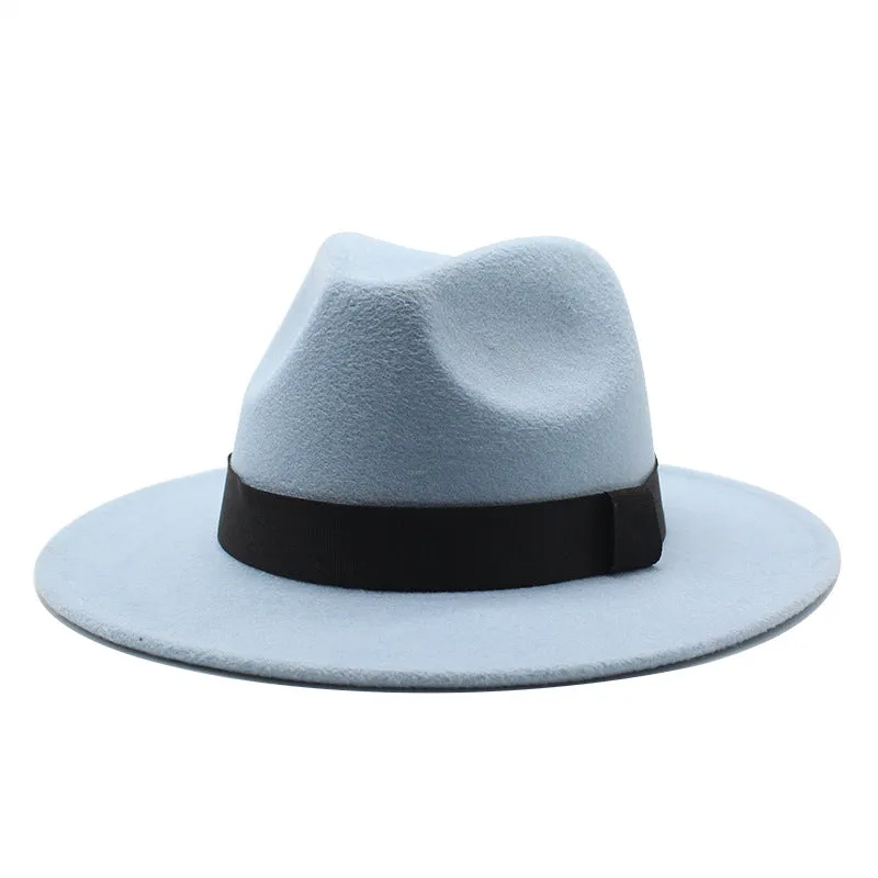 Men's And Women's Woolen Panama Flat Hats