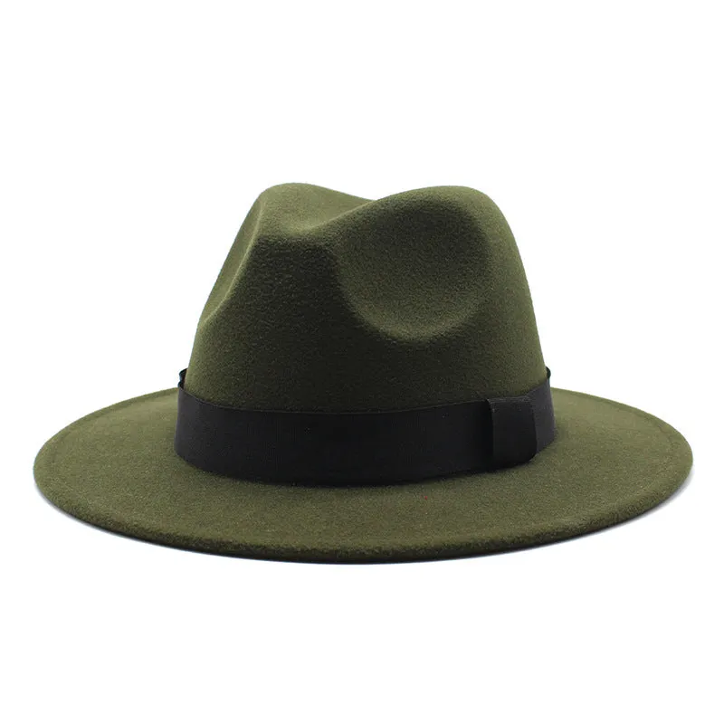 Men's And Women's Woolen Panama Flat Hats