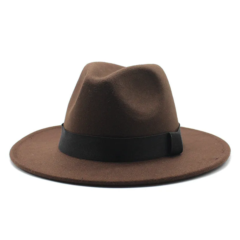 Men's And Women's Woolen Panama Flat Hats