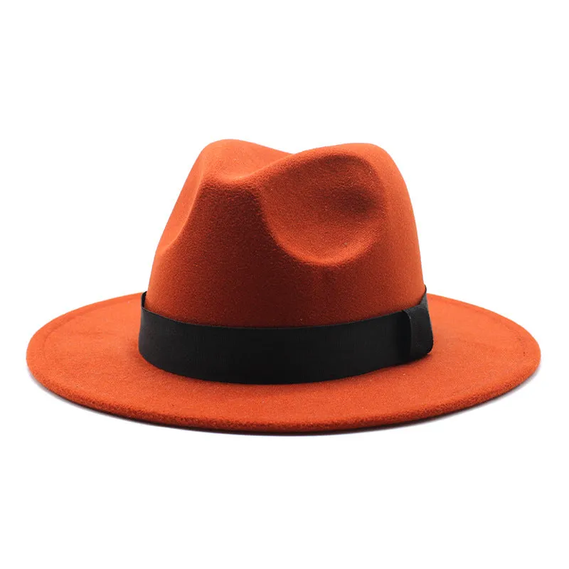 Men's And Women's Woolen Panama Flat Hats