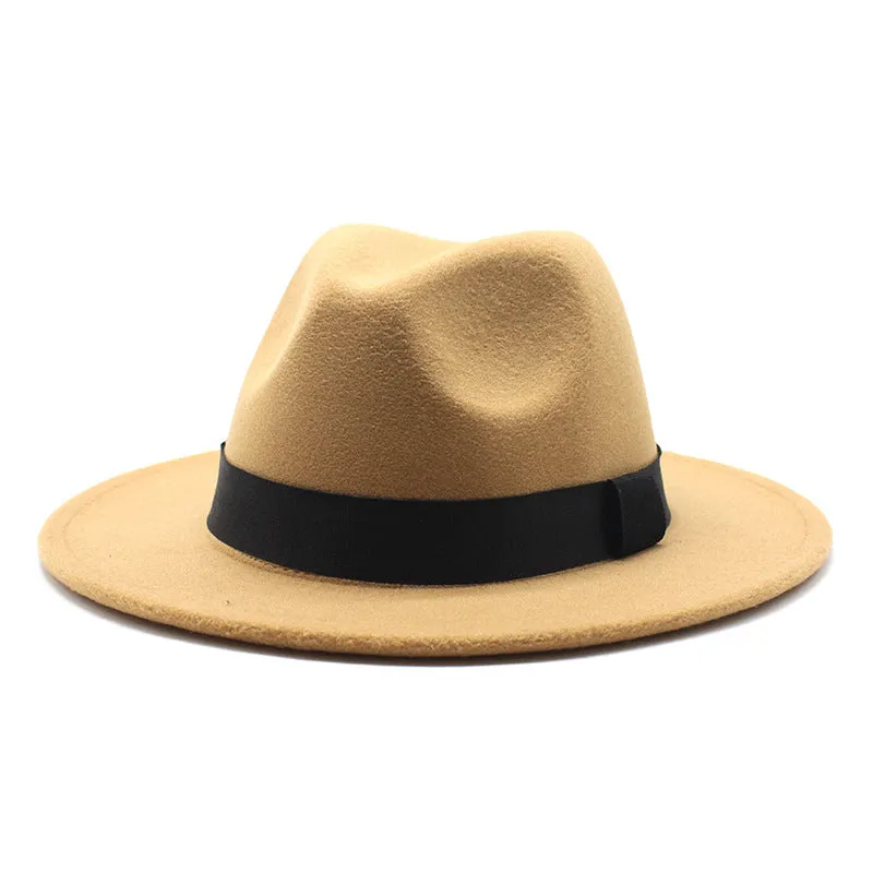 Men's And Women's Woolen Panama Flat Hats