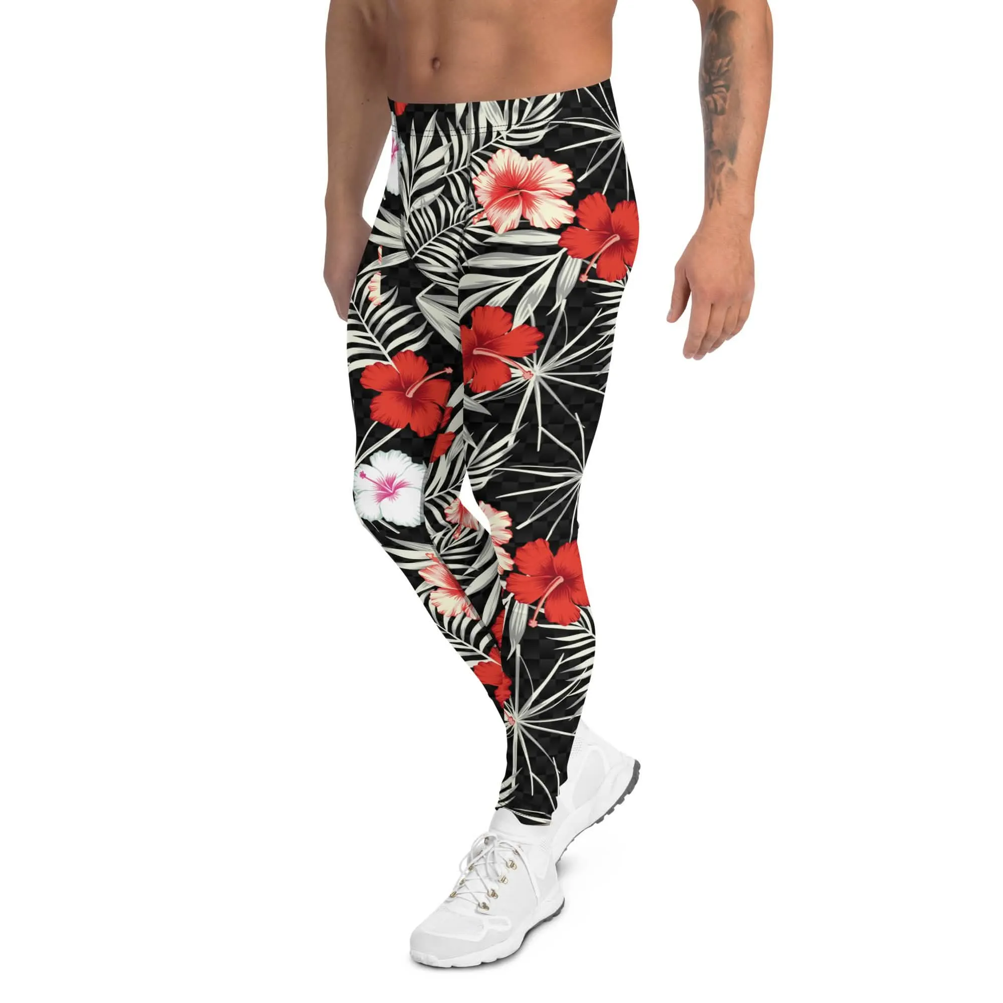 Men's Hawaiian Floral Performance Leggings