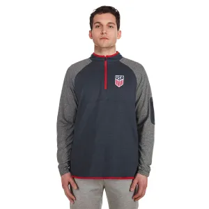 Men's New Era USMNT 1/4 Zip Navy/Grey Pullover