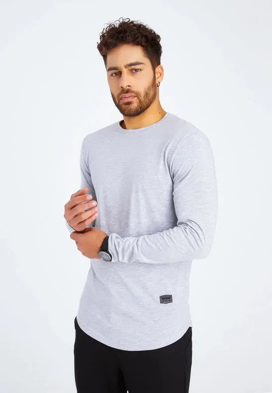 Men's V-Neck Longsleeve Grey melange