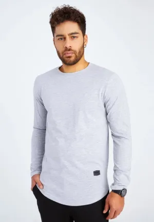 Men's V-Neck Longsleeve Grey melange