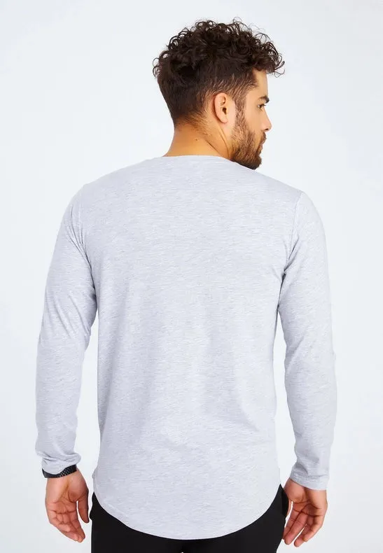 Men's V-Neck Longsleeve Grey melange