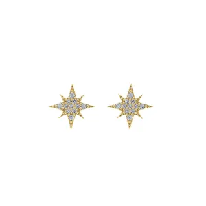 Mini Pave North Star Stud Earrings