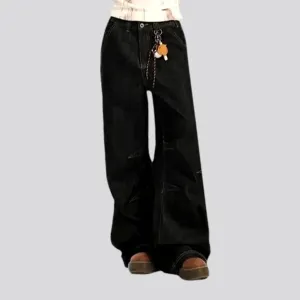 Monochrome loose fit high rise jeans for women